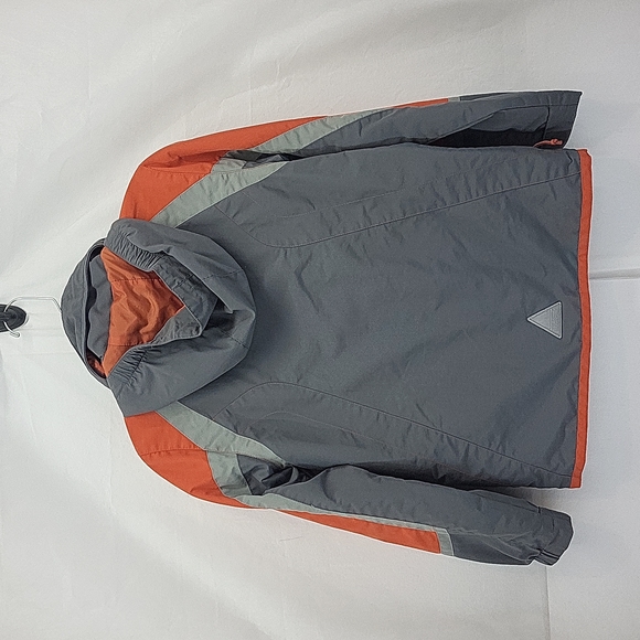 L.L. BEAN Gray Orange Nylon Hooded Windbreaker Jacket - Picture 12 of 16